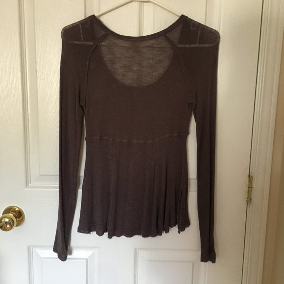 Free People Purple Scoop Ballet Neck Sweater